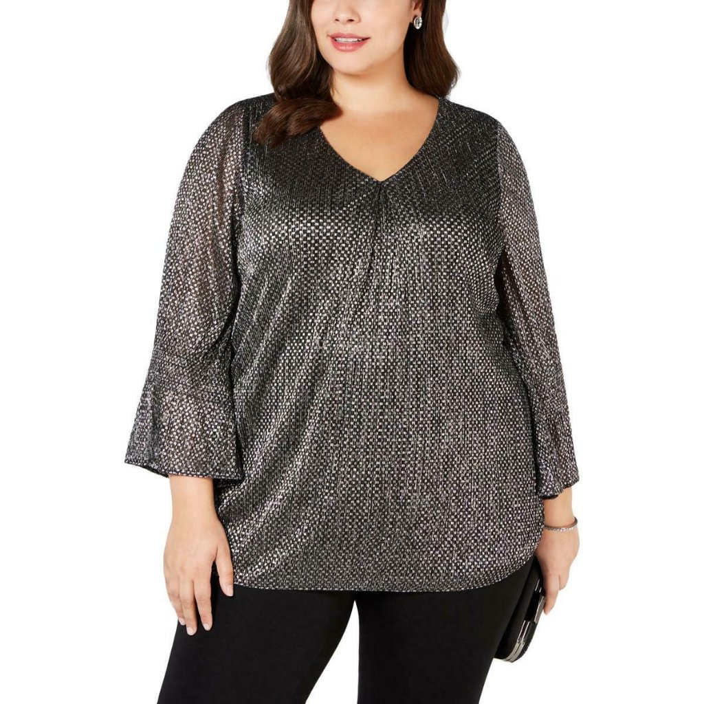 Alfani Metallic Lined Blouse